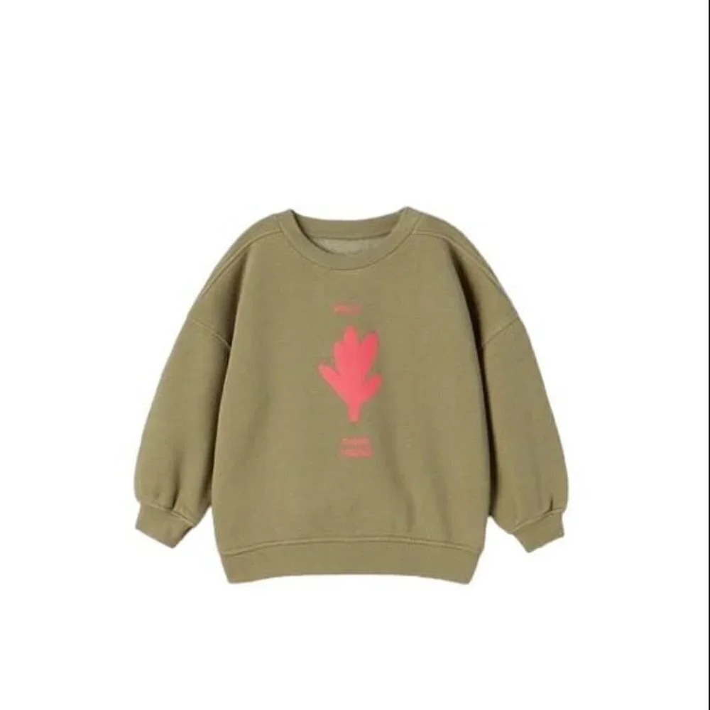 ZARA LEAF PRINT SWEATSHIRT GREEN SIZE 4-5 YEARS 4805/808/514
